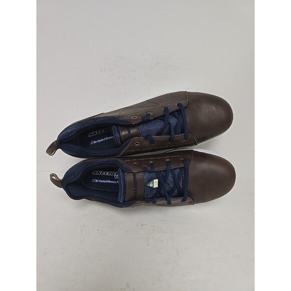 Skechers Men's Steel Toe Steel Plate Skate Safety Work Shoes 99999070 Brown 14M - Picture 9 of 10